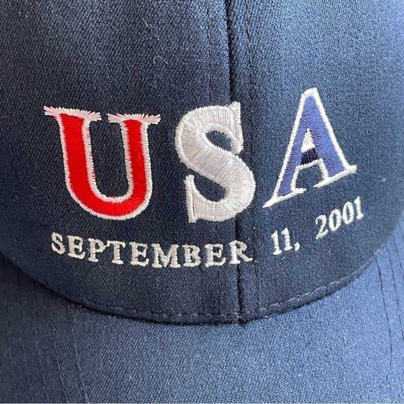 USA September 11,2001 NU-FITHat,Men's S-M, Fitted ,Embroidered, dark navy blue - Picture 2 of 10